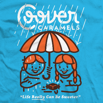 Umbrella Kids T-Shirt, Neon Heather Blue - SOLD OUT | Coover Caramels