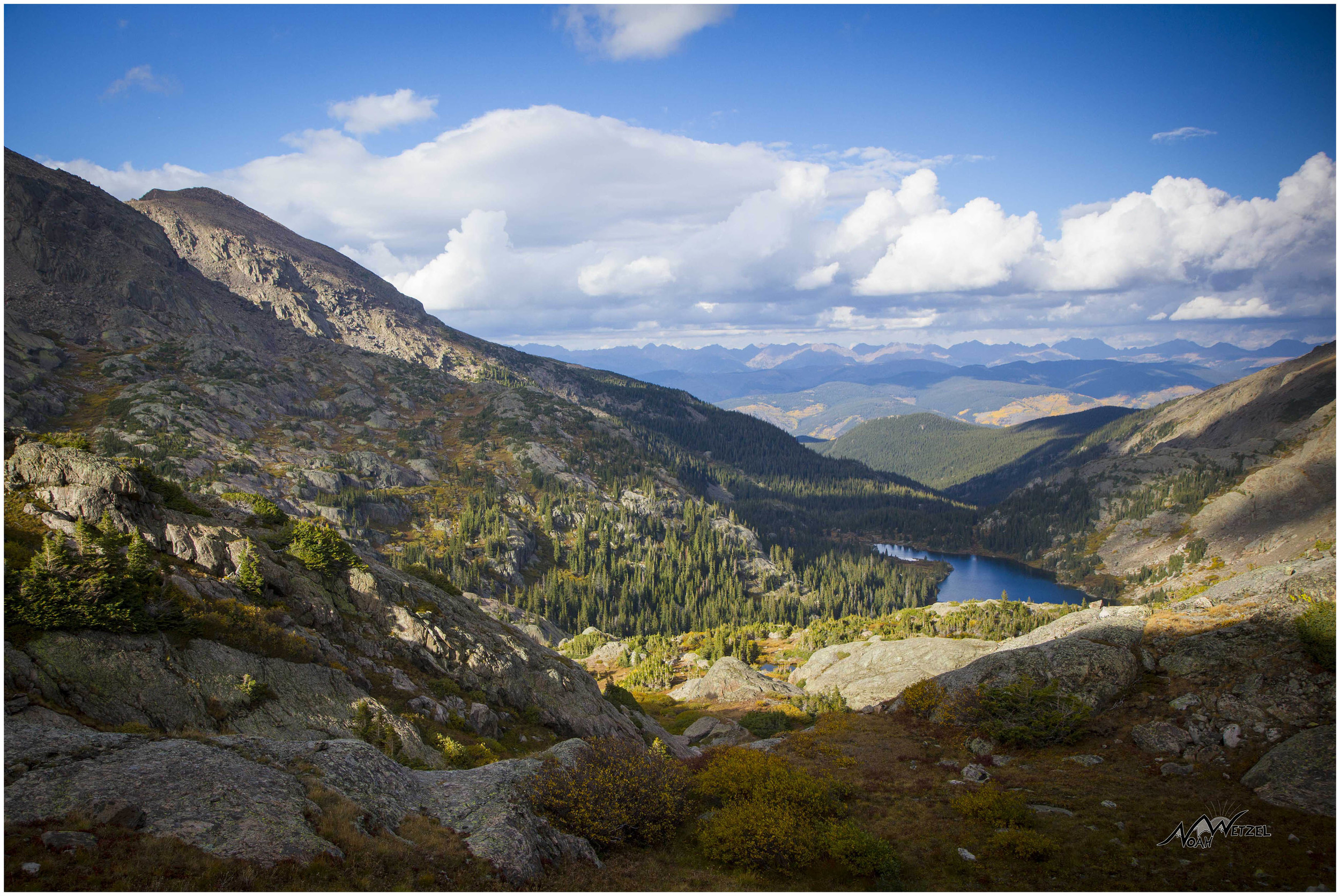 Descending towards the 11,371ft Lake Constantine. Holy Cross Wilderness