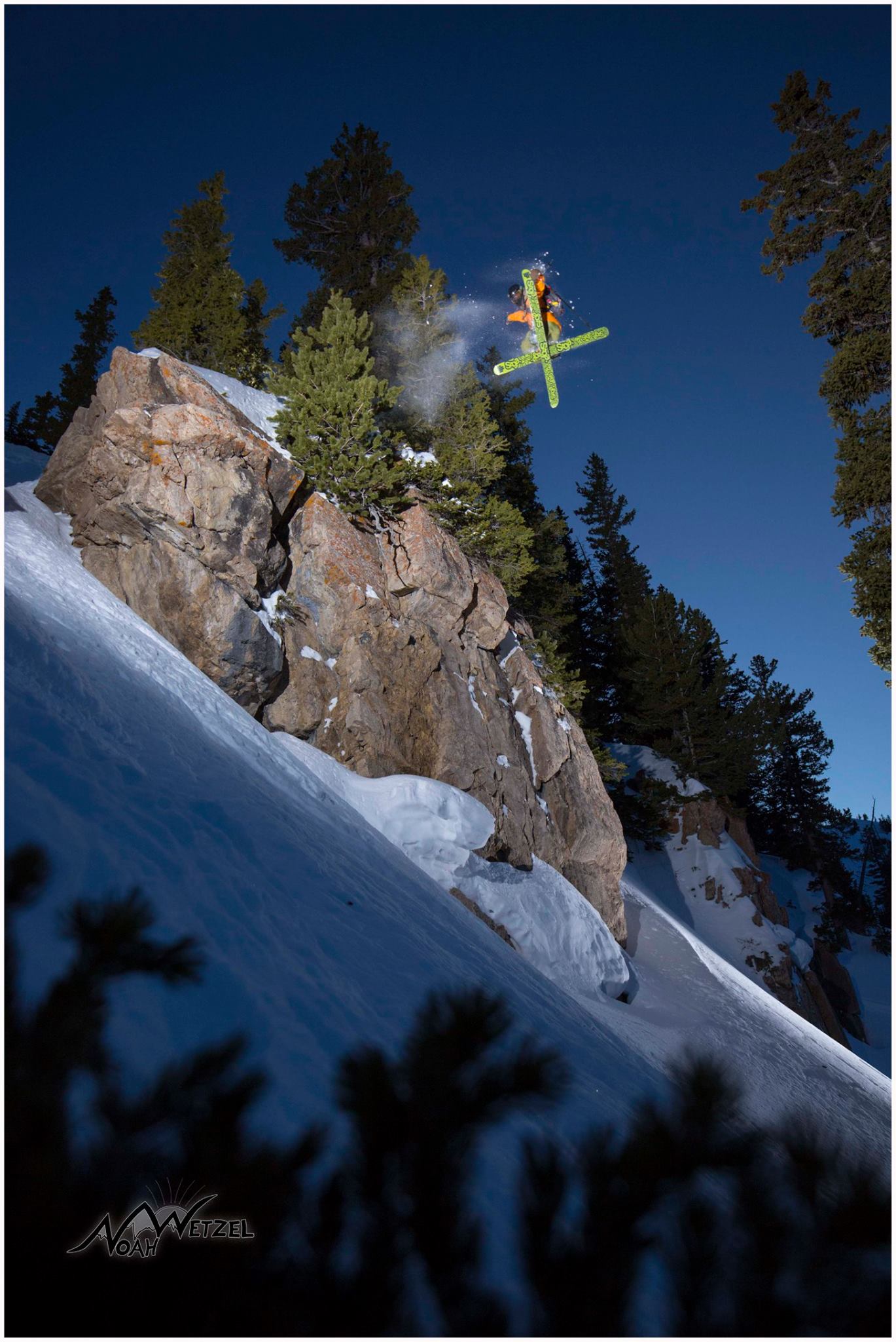 PORTFOLIO IMAGE 8 of 9 WILLIE NELSON airing it out with a leading 360 Tail Grab in the Alta Ski Resort side country! 