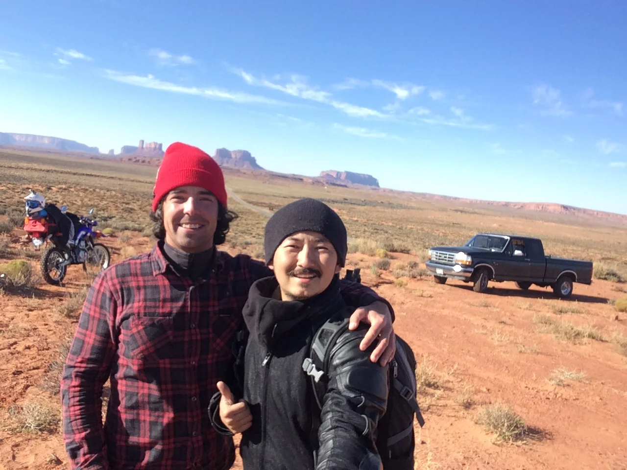 Myself and Airken...with our trusty mobiles. Monument Valley, Arizona