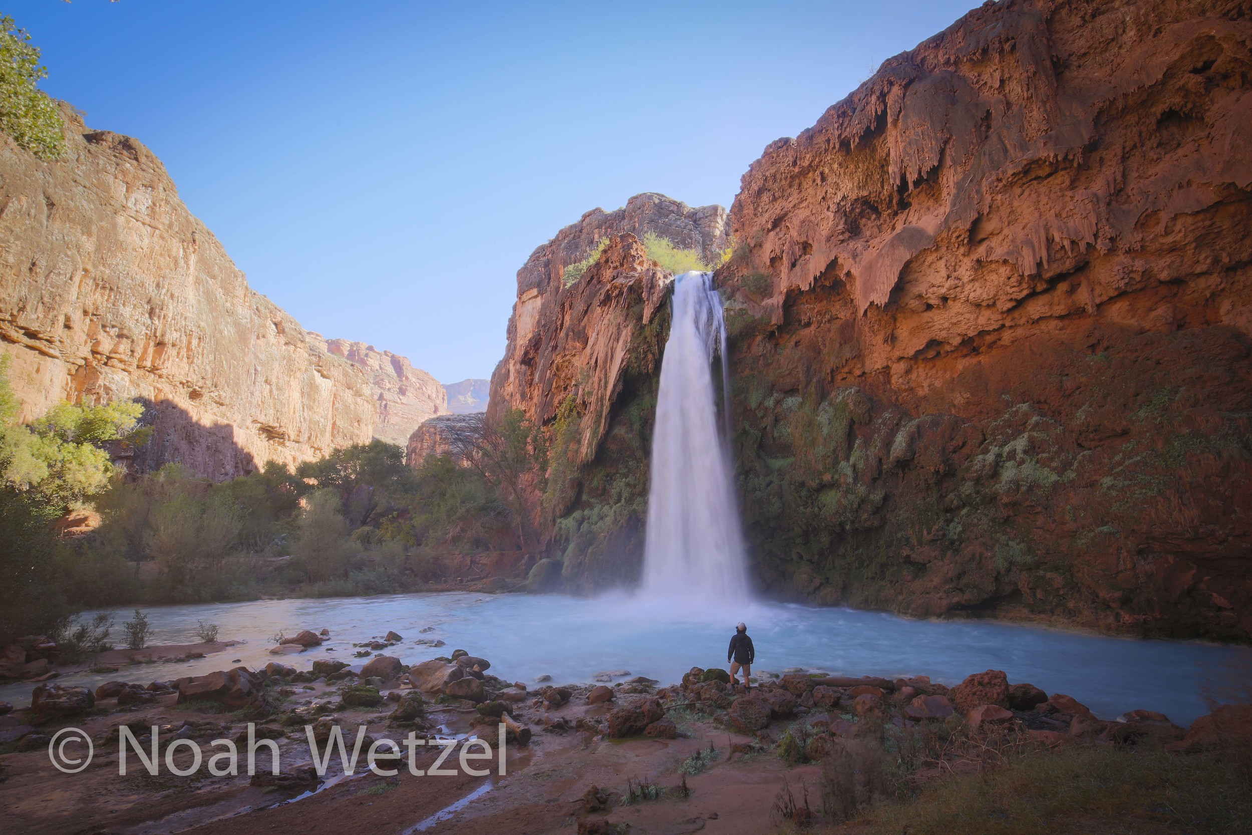 Self Portrait. Sunrise at Havasu Falls. Supai, Arizona