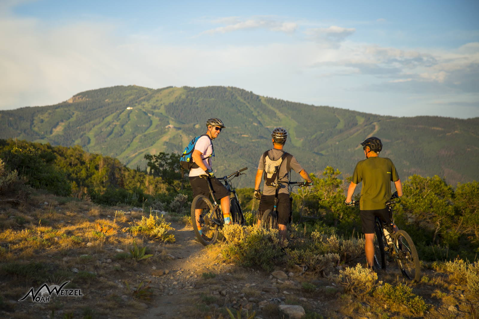 Overlooking Steamboat Resort while riding the Beall Trail on Emerald Mountain. Steamboat Springs. 