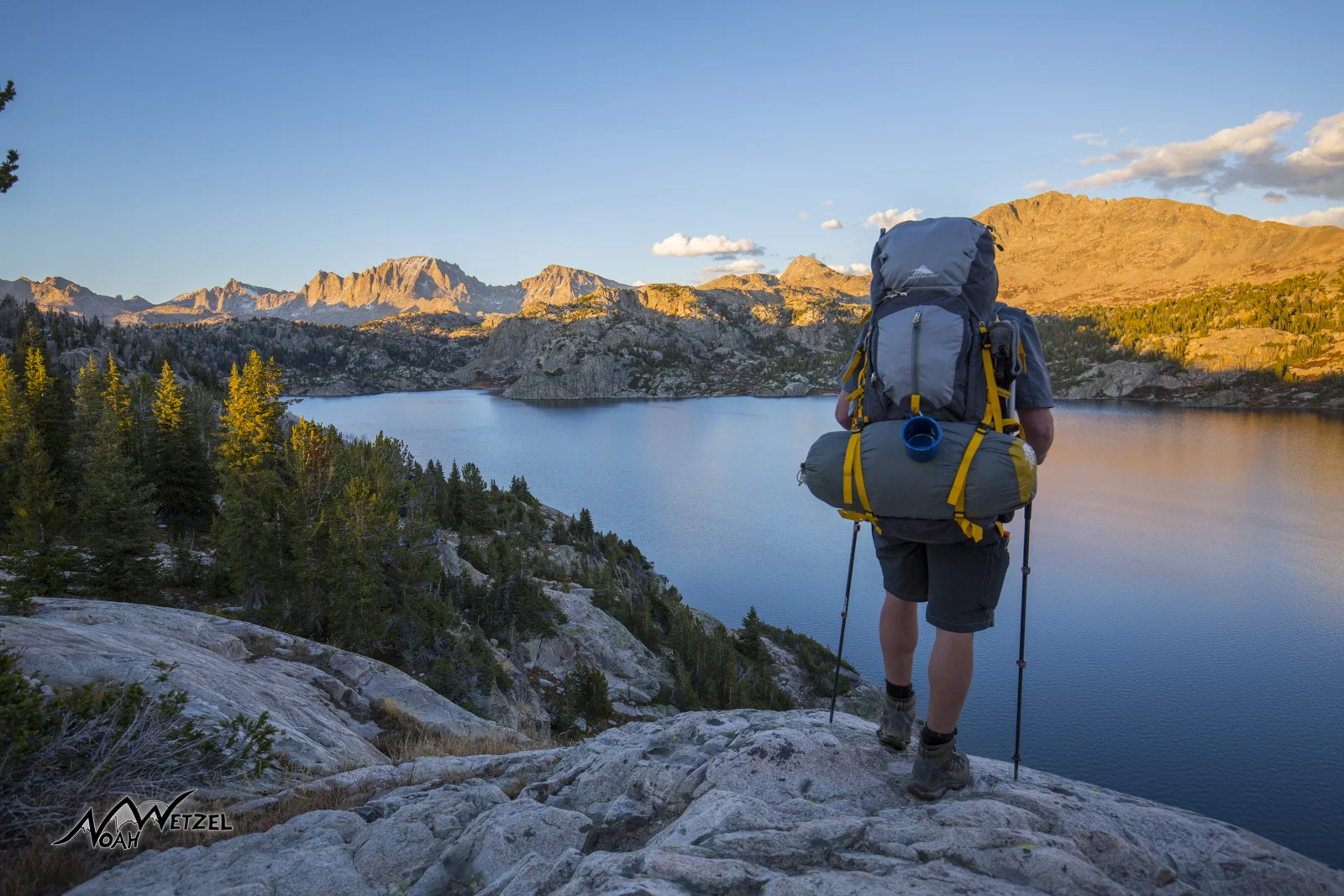 Benny overlooks Seneca Lake in the Wind River Range. Wyoming