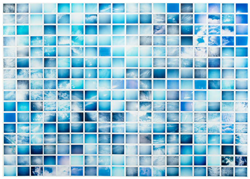  Blue Glitch, 288 Polaroids, 54x76.5", 2014 