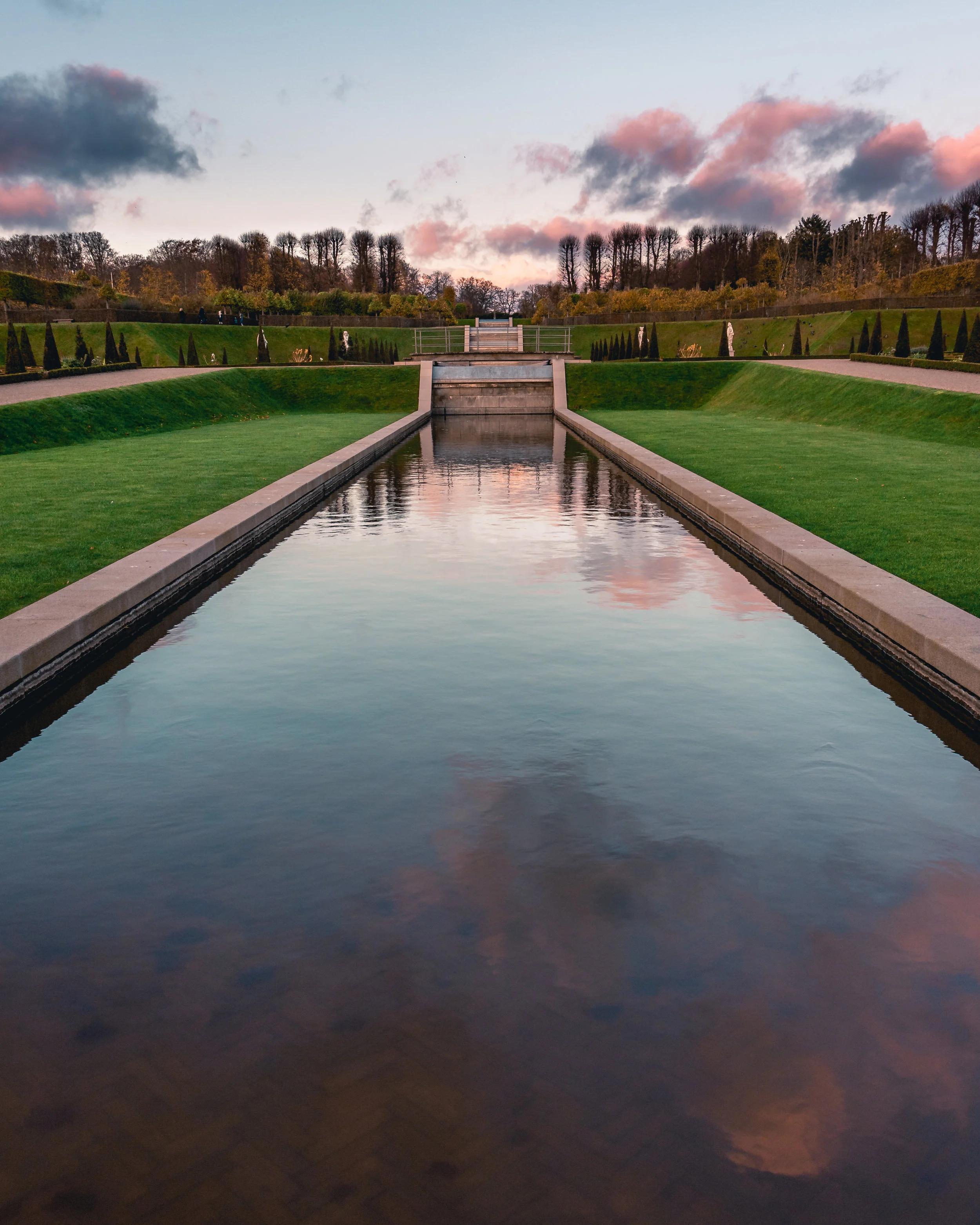 The canal in the baroque garden.