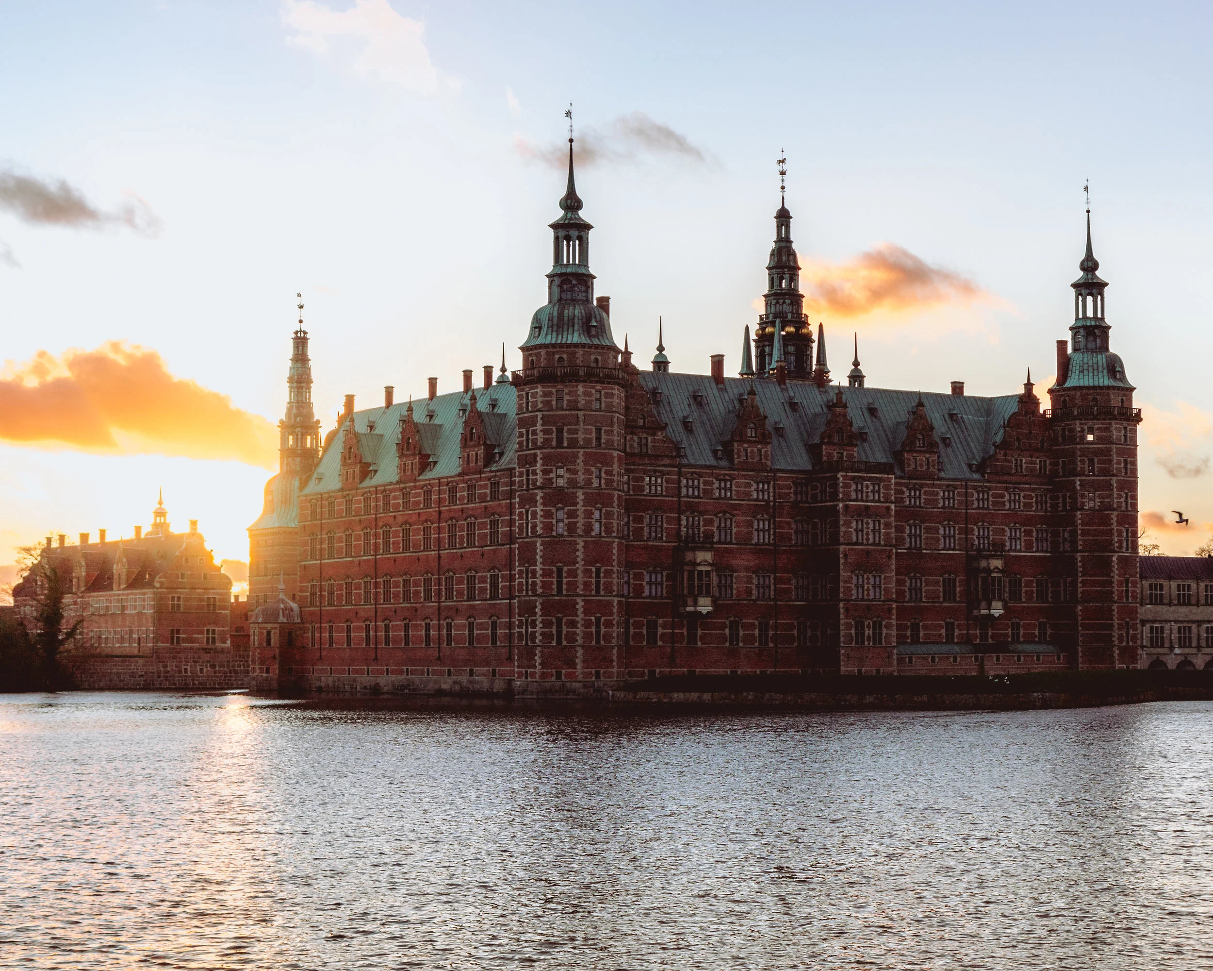 The palace as seen from the bank of the lake.