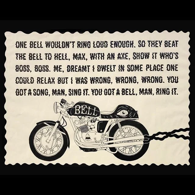 One bell wouldn&rsquo;t ring loud enough.
So they beat the bell to hell, Max,
with an axe, to show it who&rsquo;s boss,
boss. Me, I dreamt I dwelt in
some place one could relax
but I was wrong, wrong, wrong.
You got a song, man, sing it.
You got a be