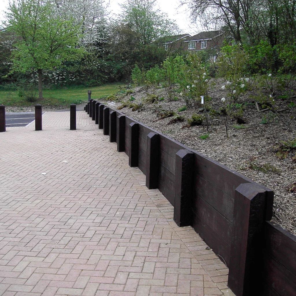 HARDWOOD RETAINING WALL