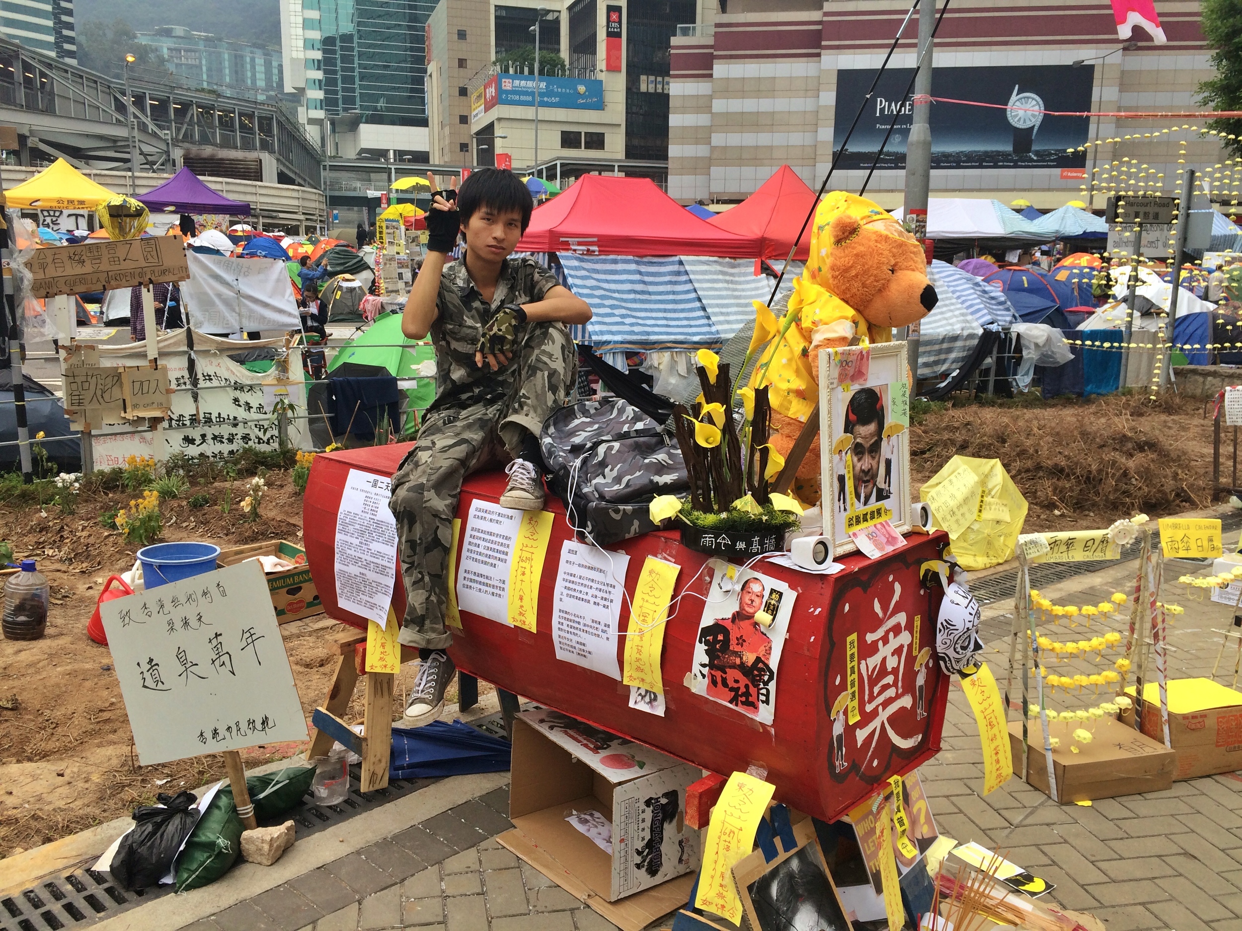 A coffin for CY Leung. © Katy Lee