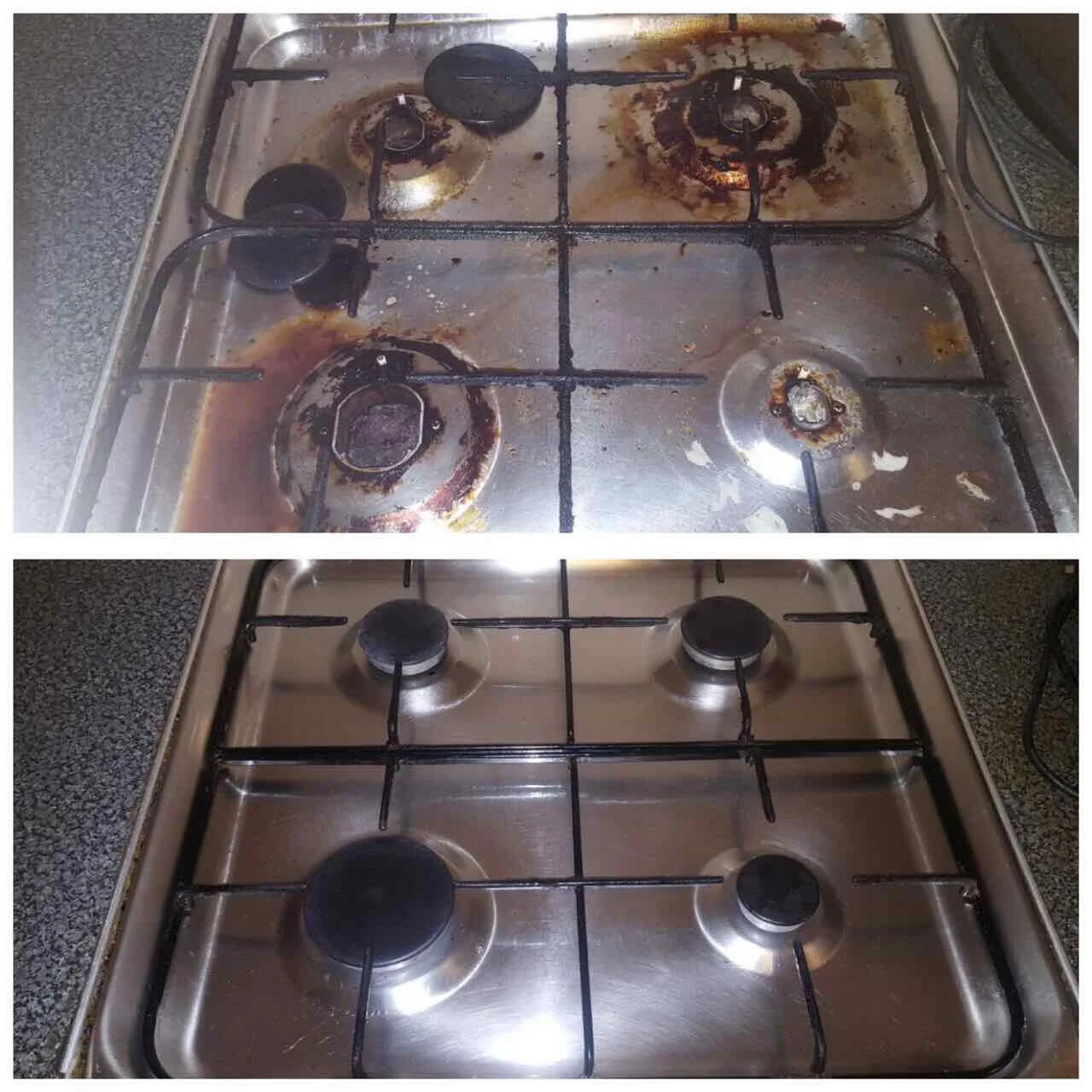 Oven top done for Move Out Clean
