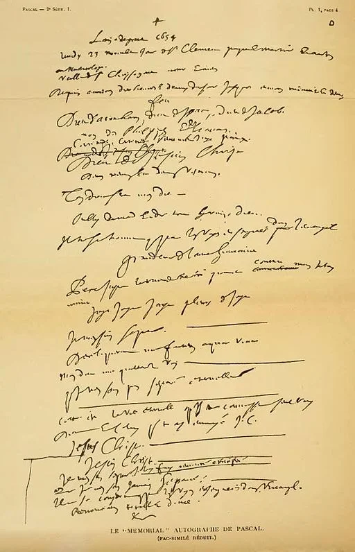 Pascal's "Memorial" via Wikimedia Commons