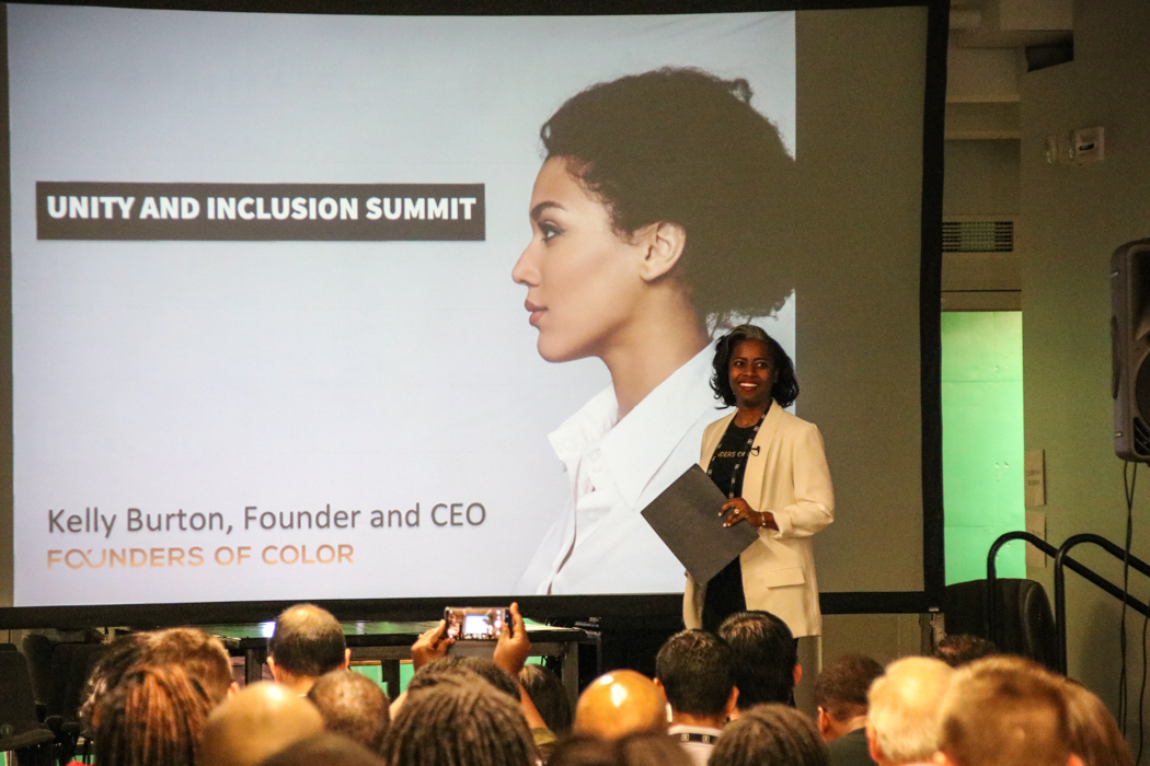 Kelly Burton gave a keynote speech addressing the need to stretch outside your comfort zone