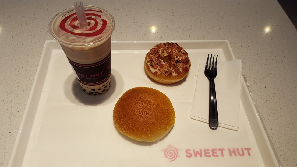 Boba tea, chicken curry bun, and maple bacon donut for less than $15