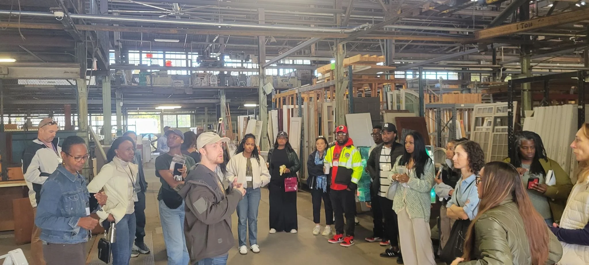  Exploring deconstruction material circularity through recovery and building material reuse at the Lifecycle Building Center. Photo: Zachary Starbuck 