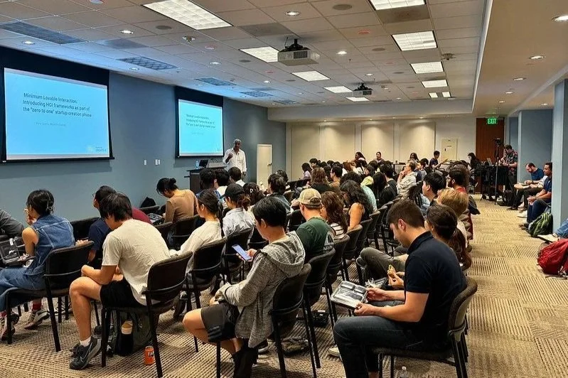   Rahul Saxena, the director of CREATE-X at Georgia Tech, presented “Minimum  Lovable Interaction: Introducing HCI frameworks as part of the “zero to one” startup creation phase.  