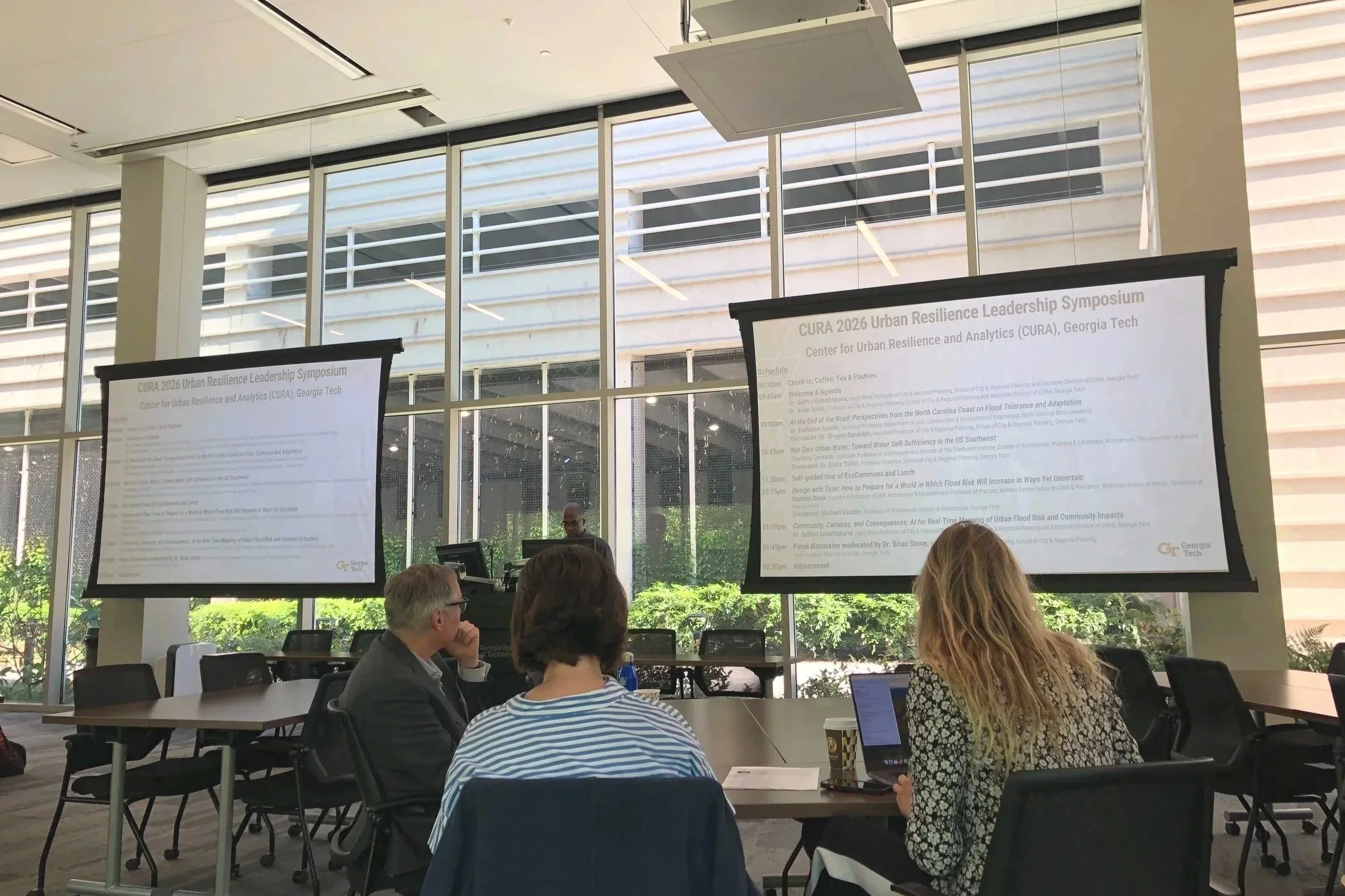 CURA 2026 Urban Resilience Leadership Symposium speakers discussed various topics related to water’s extremes, such as flooding, drought, and coastline protection.