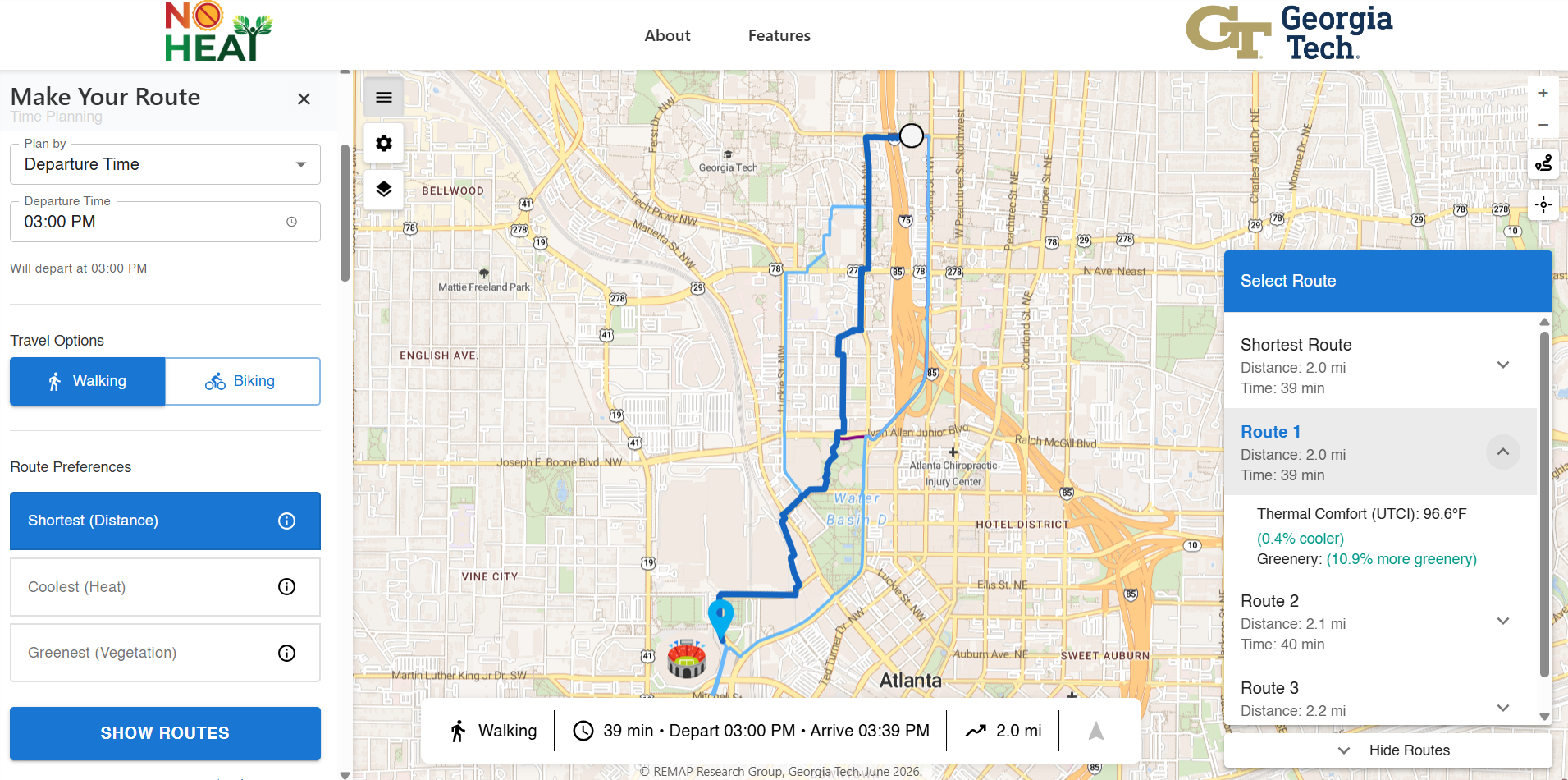 Route 1 result from Cool Routes app.