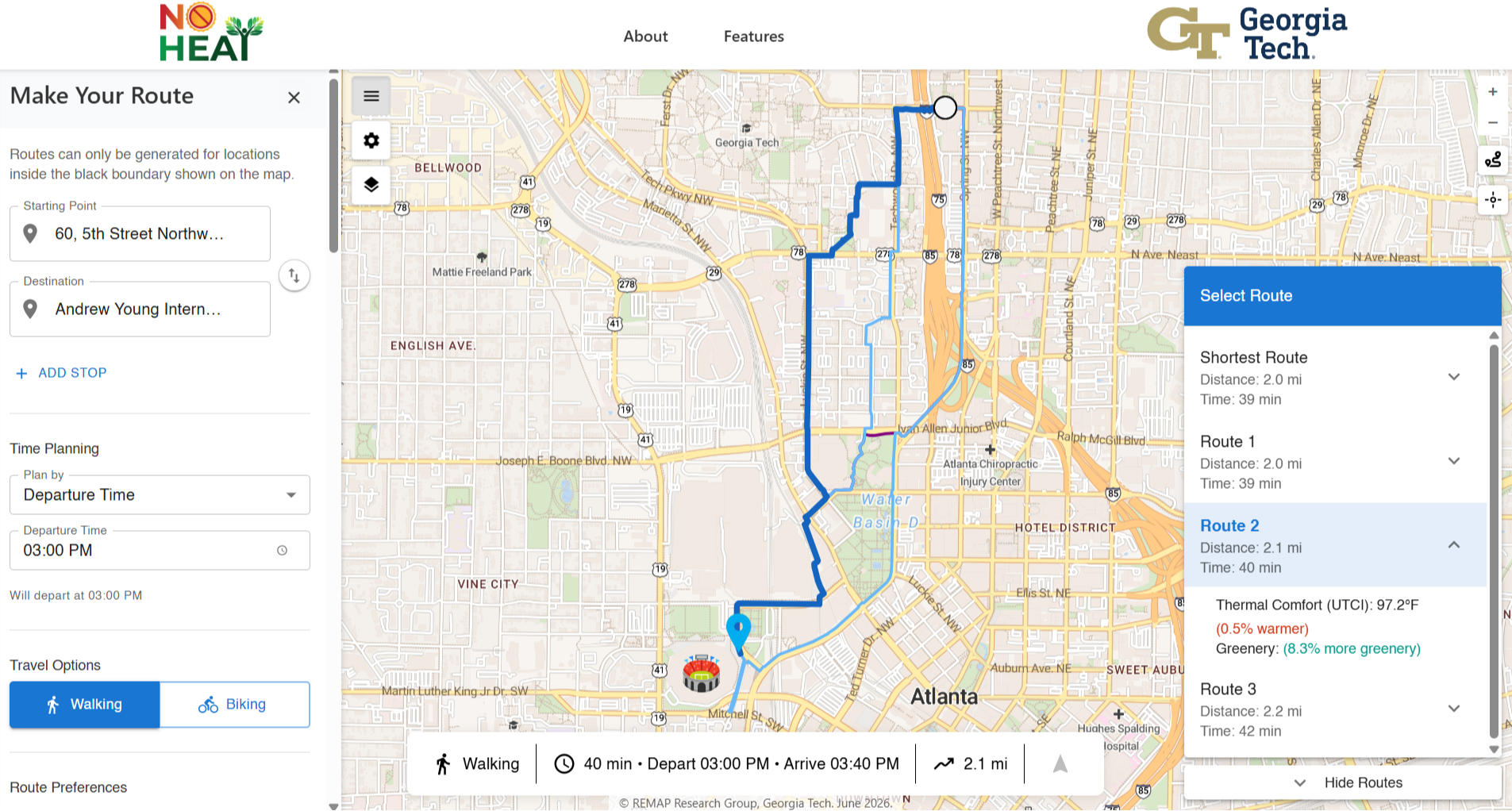 Route 2 result from Cool Routes app.