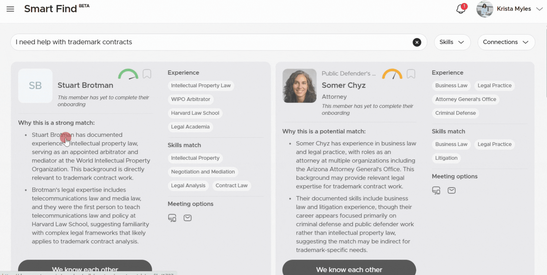 Request a warm intro from a Relationship Manager