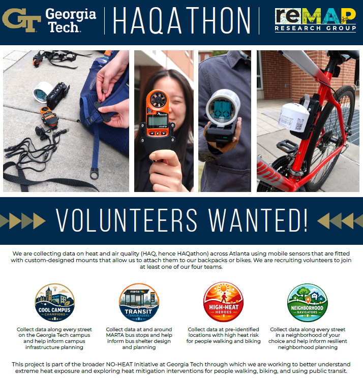 Flyer calling for volunteers for the Georgia Tech NO-HEAT HAQathon. Source: NO-HEAT team.