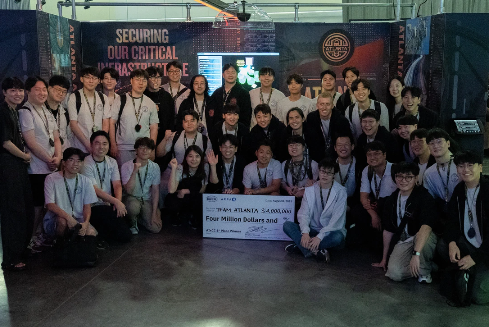 Photo shows Team Atlanta, the 1st place winning team at DARPA AIxCC in 2025. Source: Team Atlanta