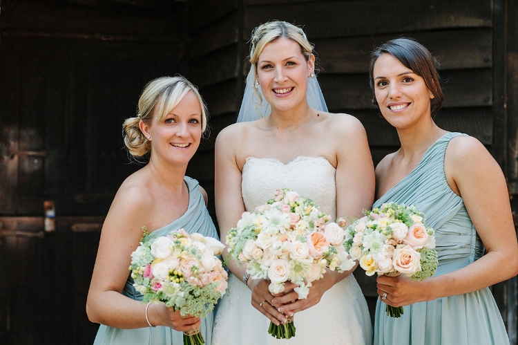 Romantic wedding flowers in blush colours