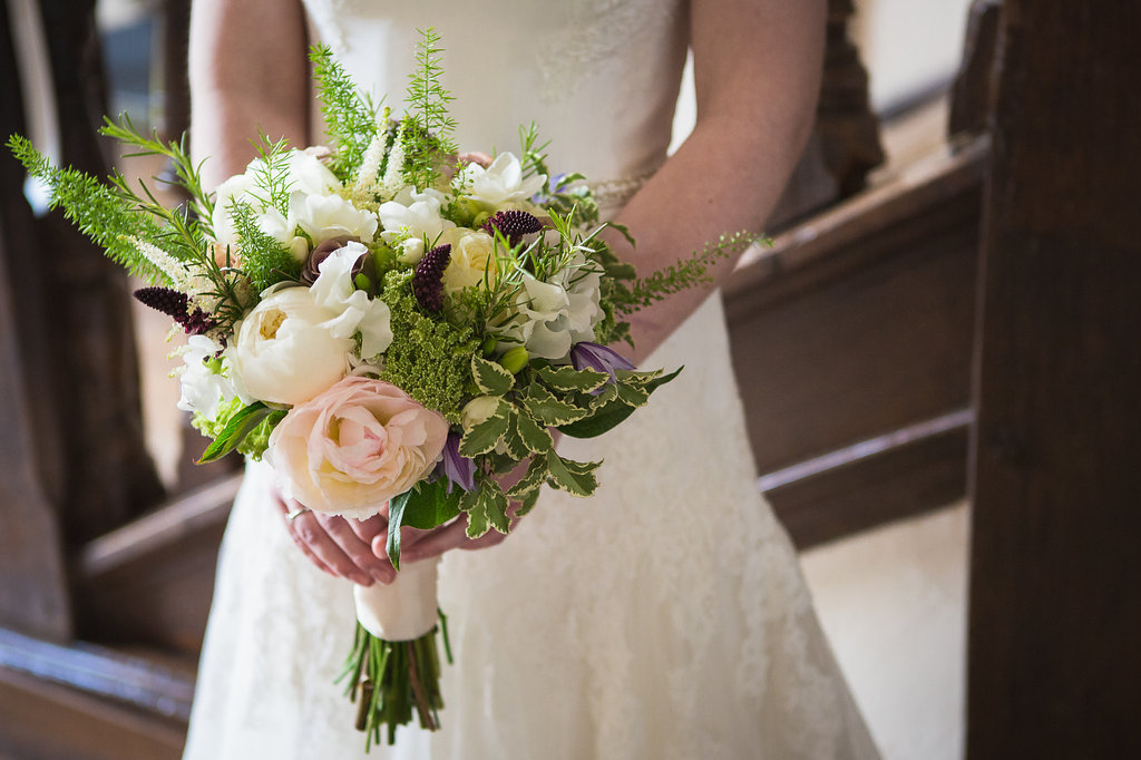 Spring wedding Bouquet of Peonies, Roses, Sweet Peas & Clematis