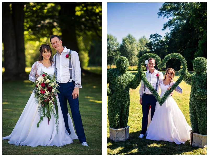 Red & White wedding at Notley Abbey, Buckinghamshire