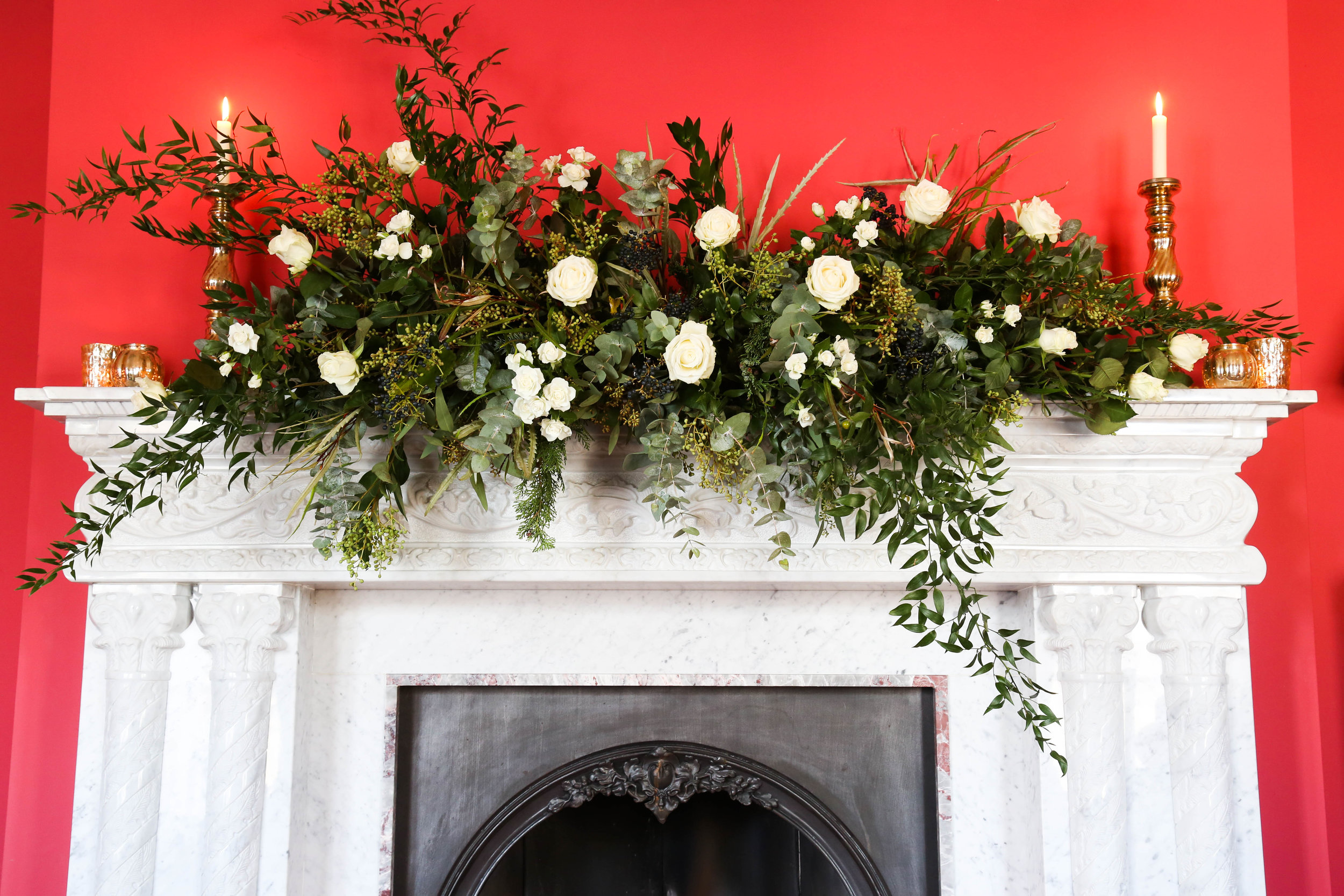 Festive fireplace garland