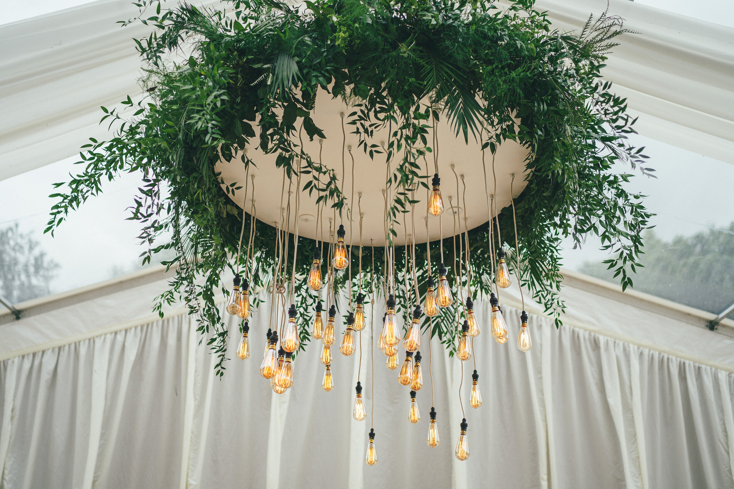 Hanging foliage chandelier