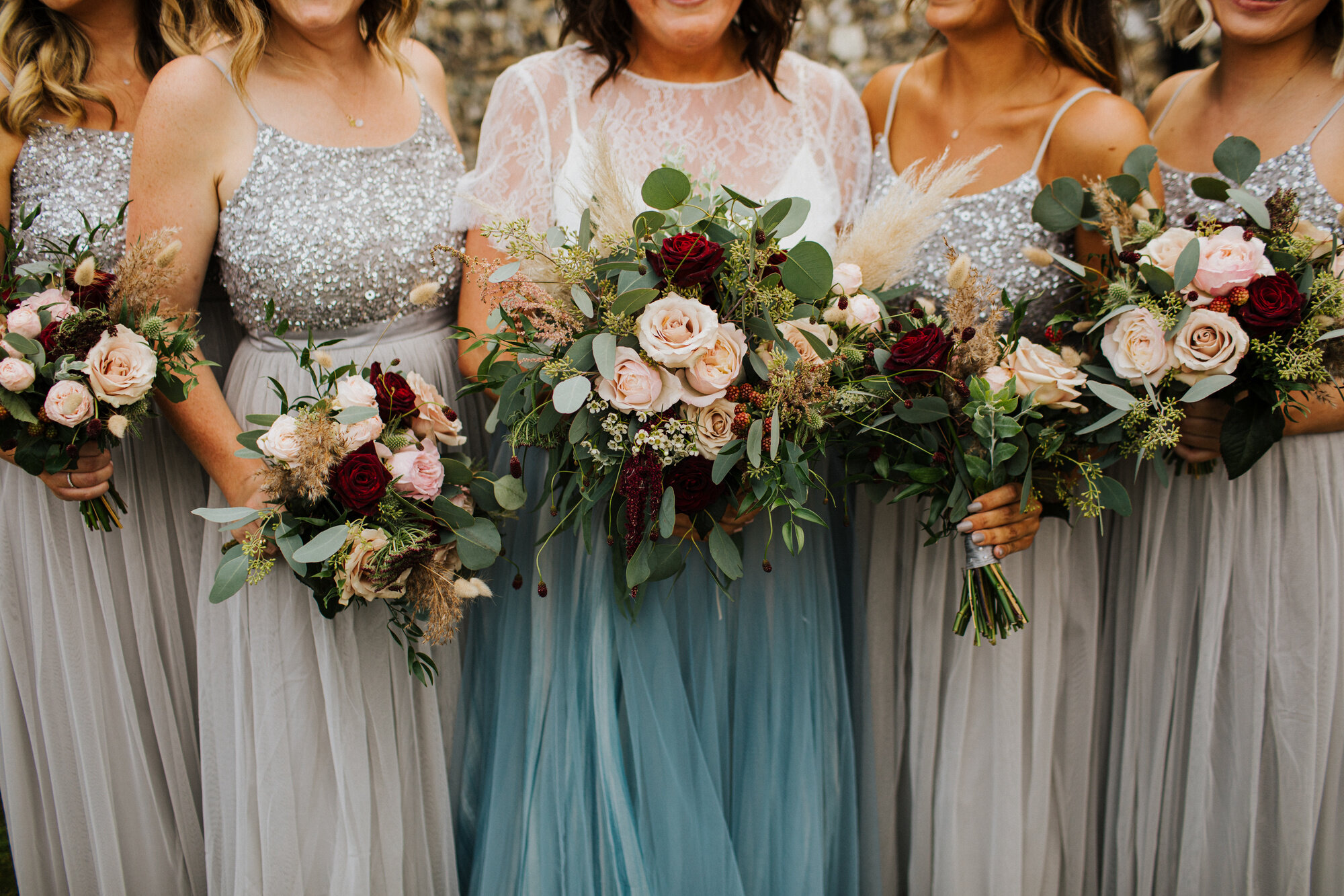 Summer bridal flowers in blush and plum  (Copy)