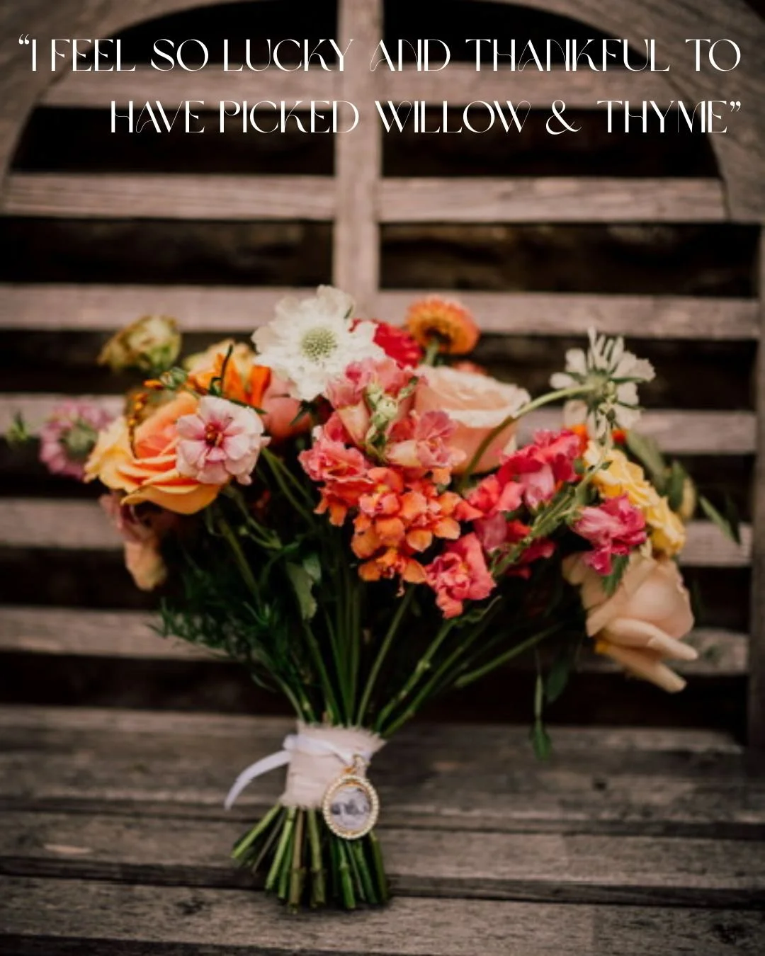 Jess &amp; Adrian ✨

"We had the most beautiful experience with Joules from Willow and Thyme. She spent so much care and attention ensuring that we had the most perfect floral arrangements. She was a pleasure to speak to from the very beginning 