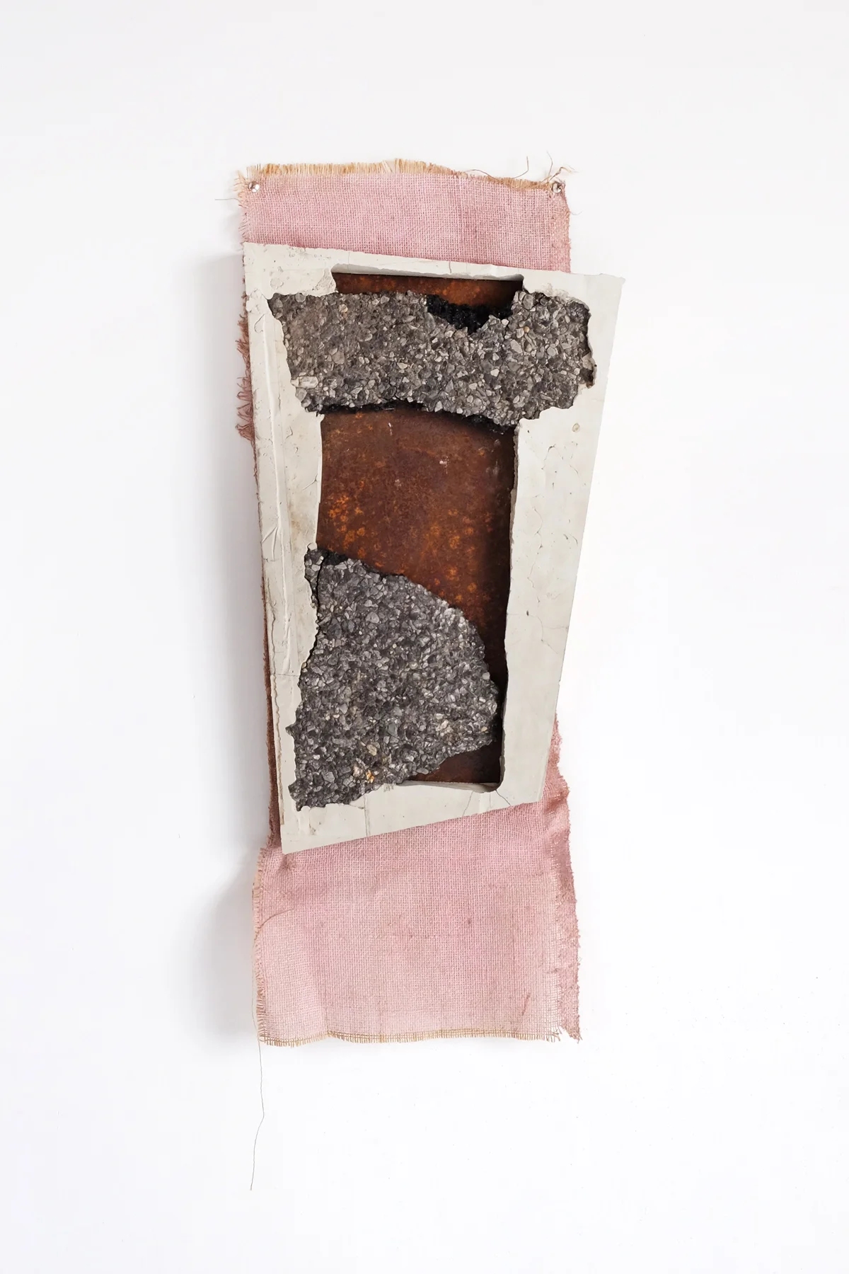 Pink, 2018 Concrete, asphalt, steel, painted burlap 14 x 2 x 31 in