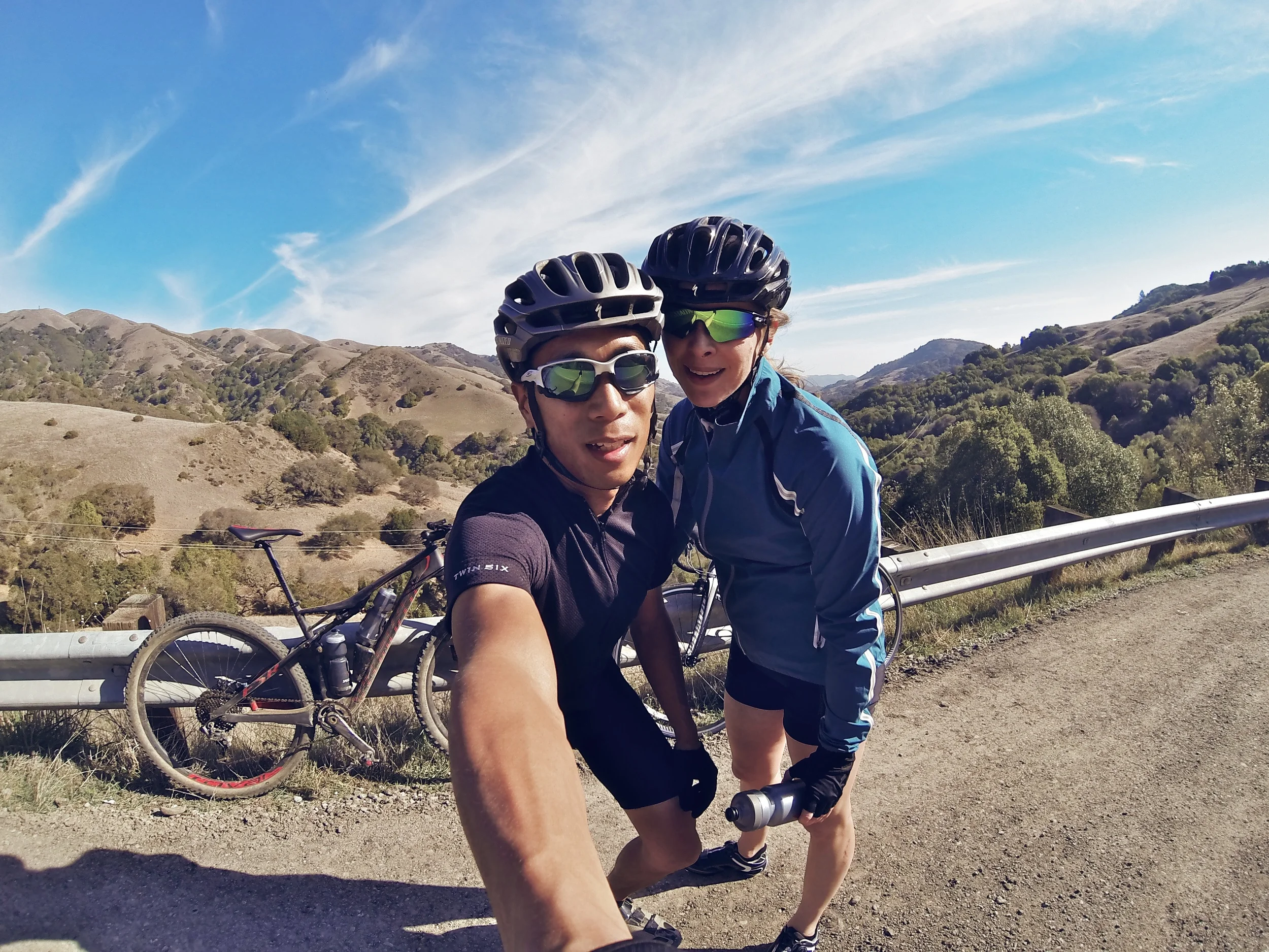 My wife and I at the top of Lucas Valley.