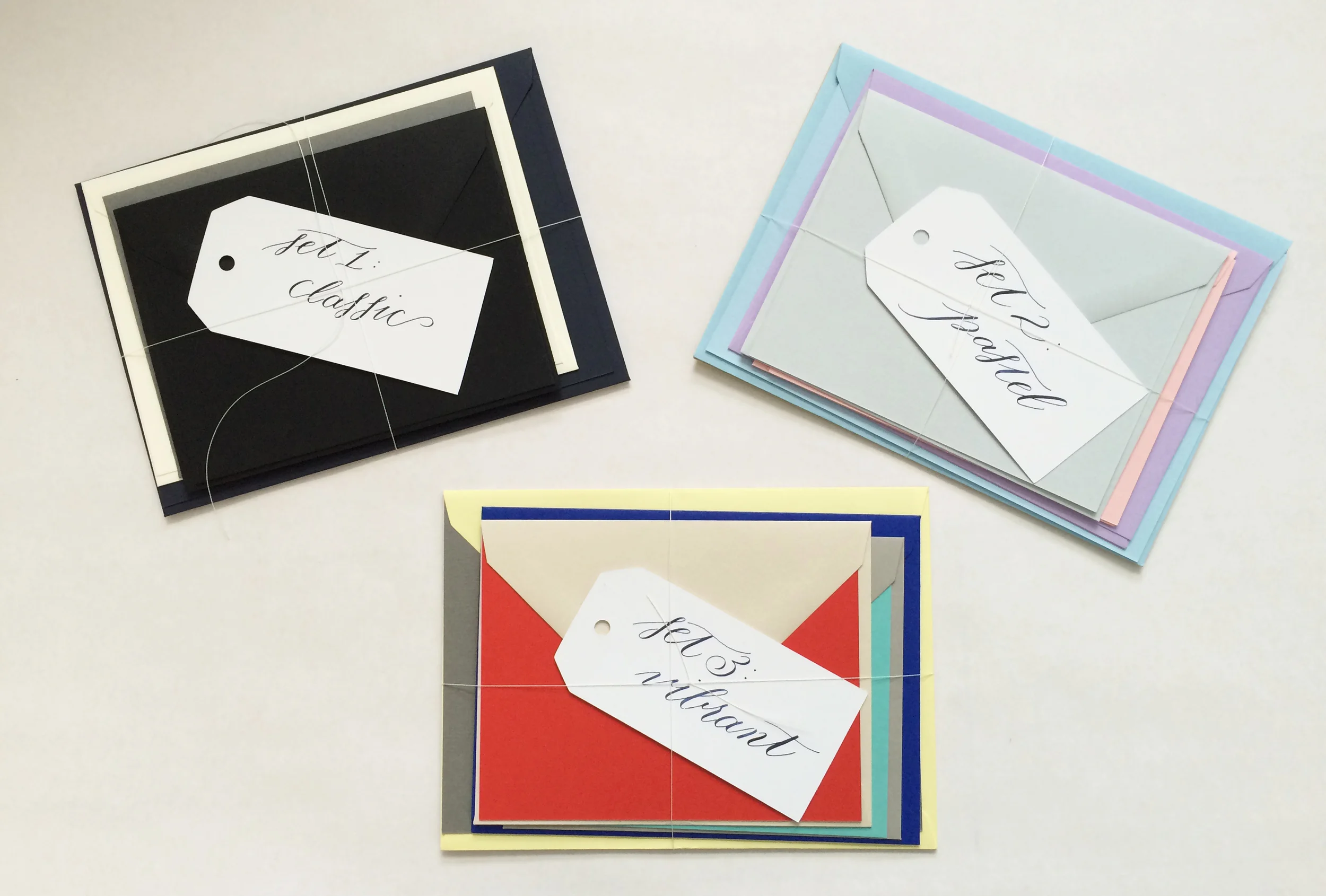 The classic, pastel, and vibrant letter sets, deftly chosen by my sister Maria Reyes.