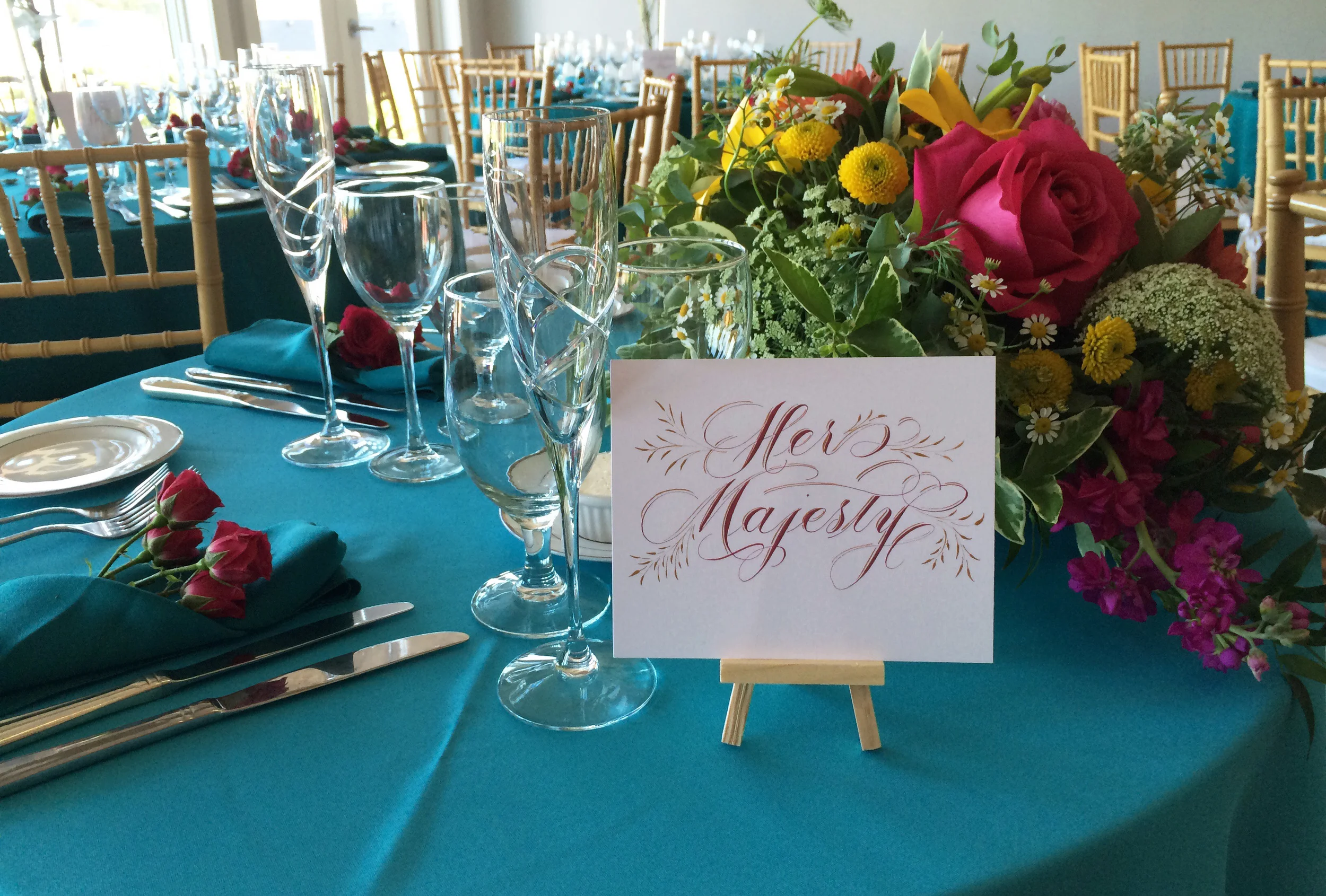 Handmade Letters - Calligraphed table card for a seaside wedding