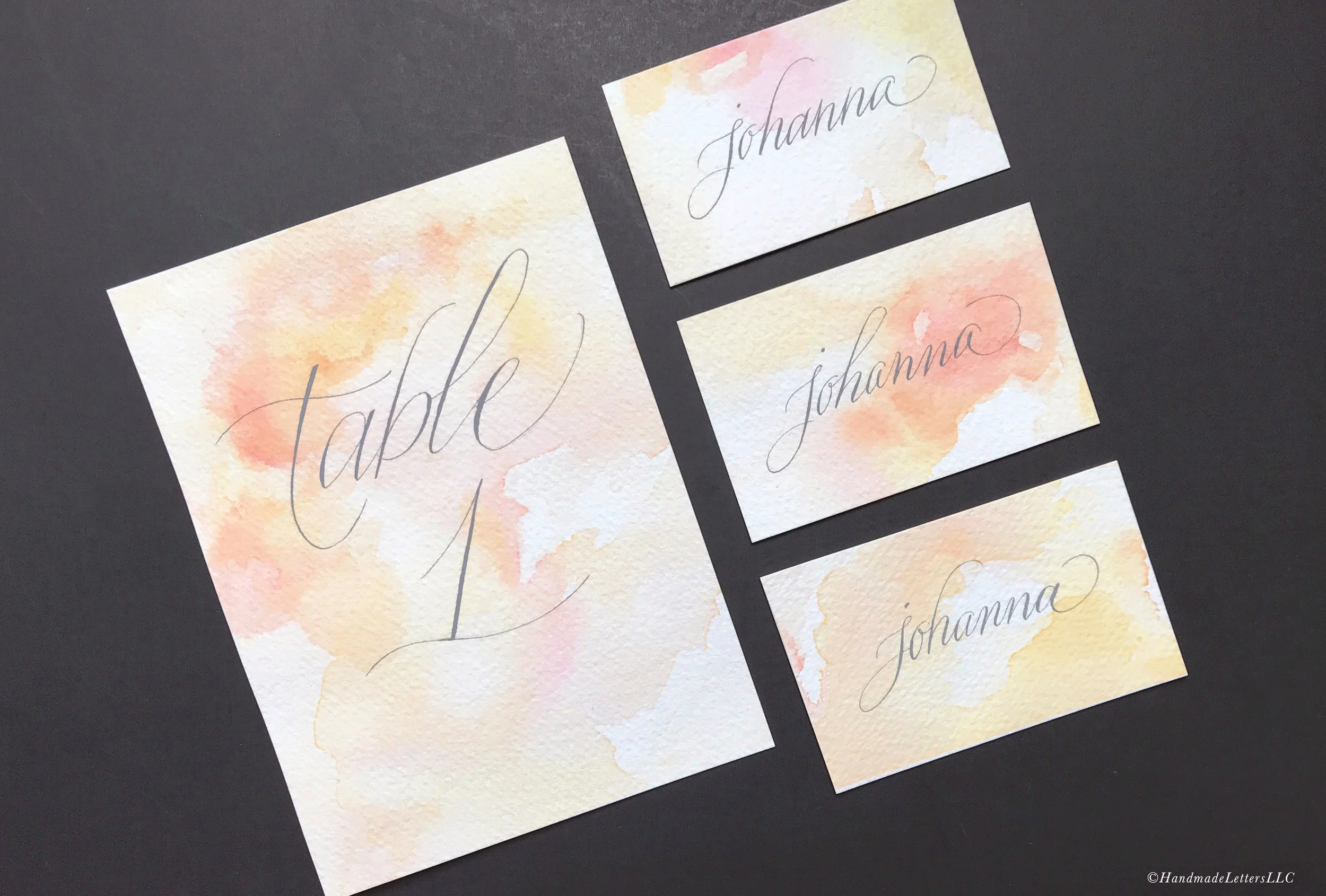 Handmade Letters - Citrus-Themed Watercolor Washes