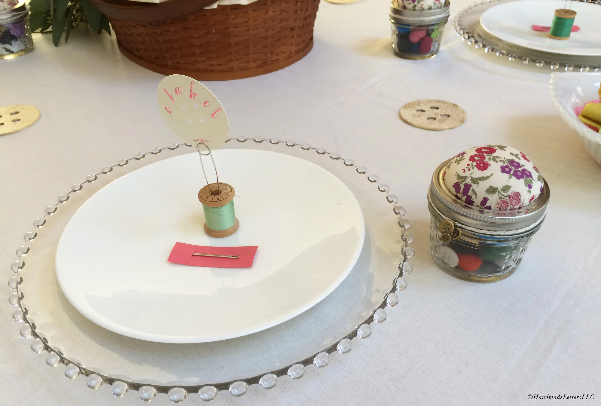 Handmade Letters - Calligraphy Tags for Sewing Party
