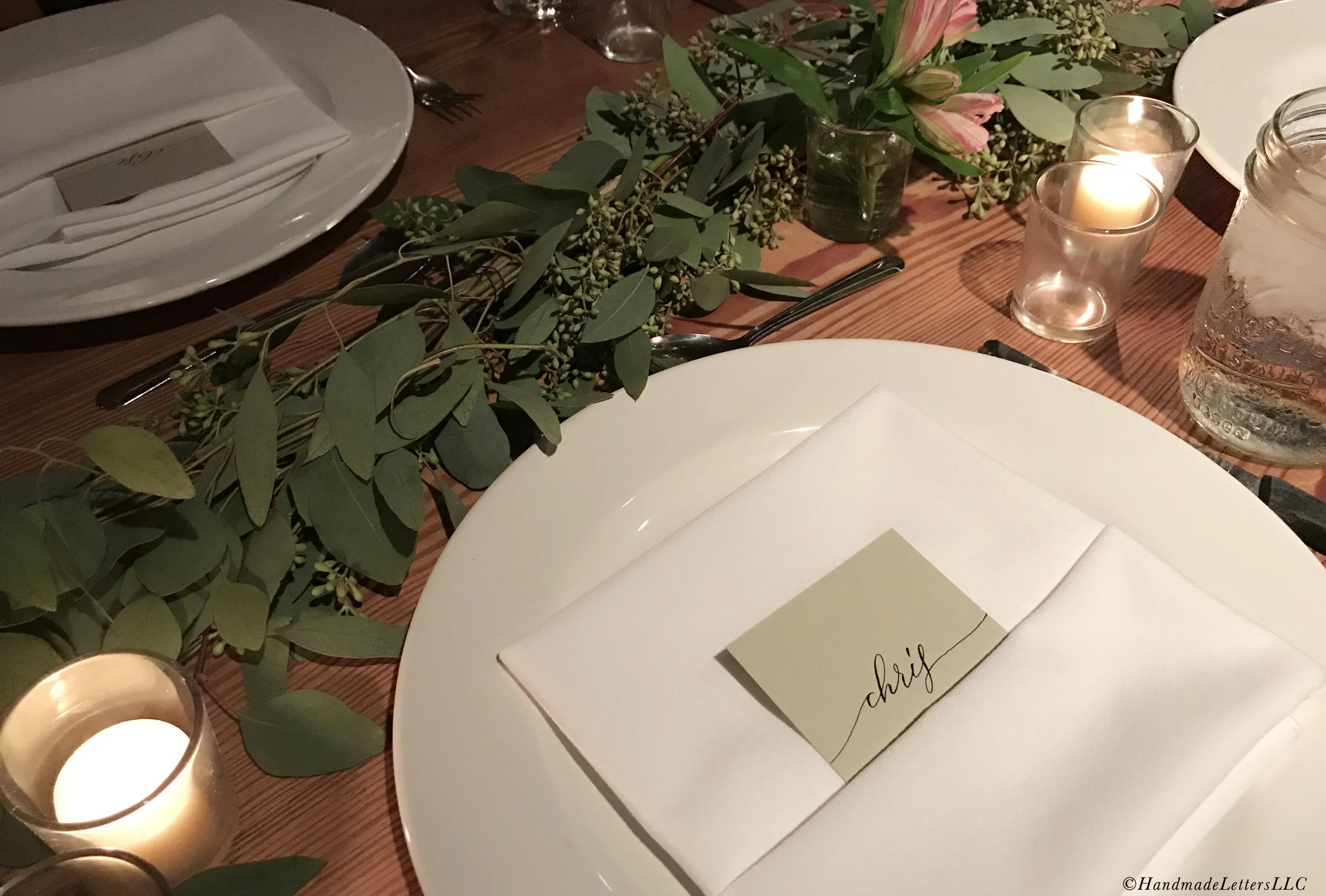 Handmade Letters - Wedding Place Cards