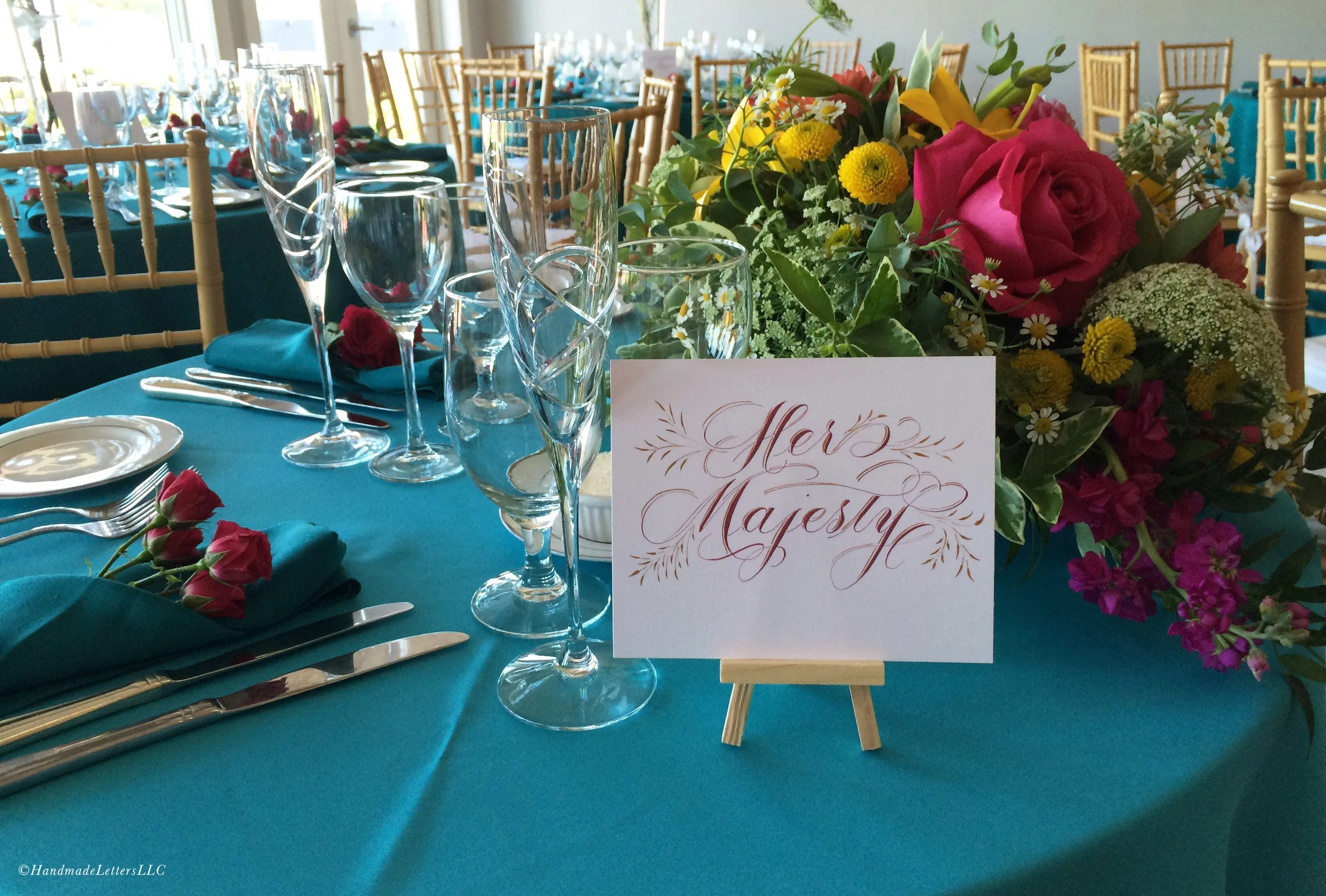 Handmade Letters - Table Card in Flourished Copperplate
