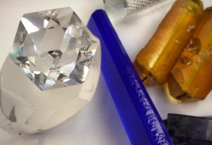 Synthetic Quartz forms in tube shapes due&nbsp;to the machines used to grow them&nbsp; photo courtesy of WKSU news