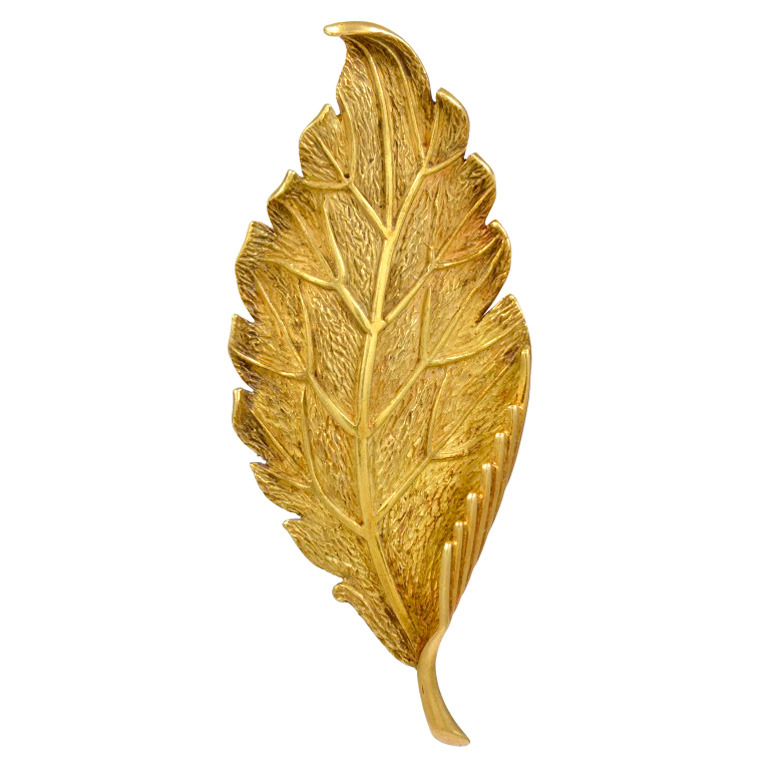 Gold leaf. Лист STL. Листья золотистые брошь. Лавровый лист.