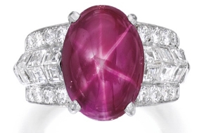 Star Ruby and Diamond Ring by Cartier, sold by Sotheby's
