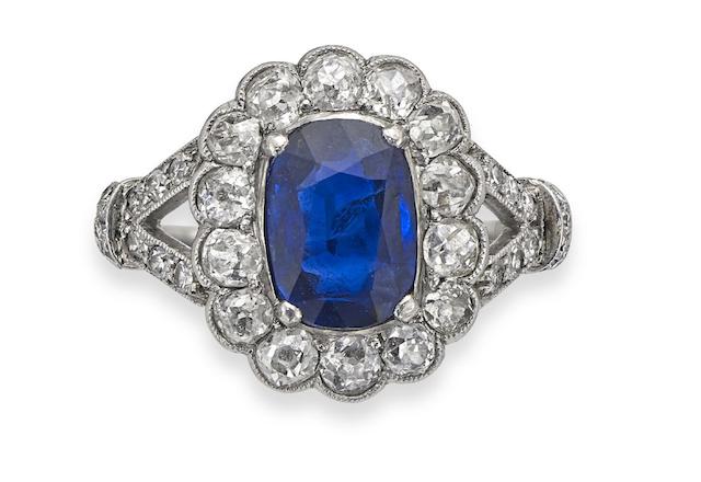  A sapphire and diamond ring 