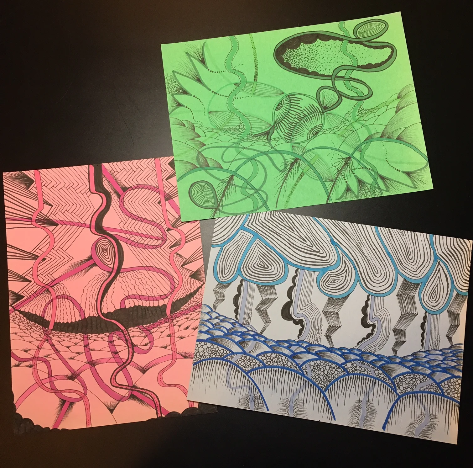 Trio - Green, Blue, Pink