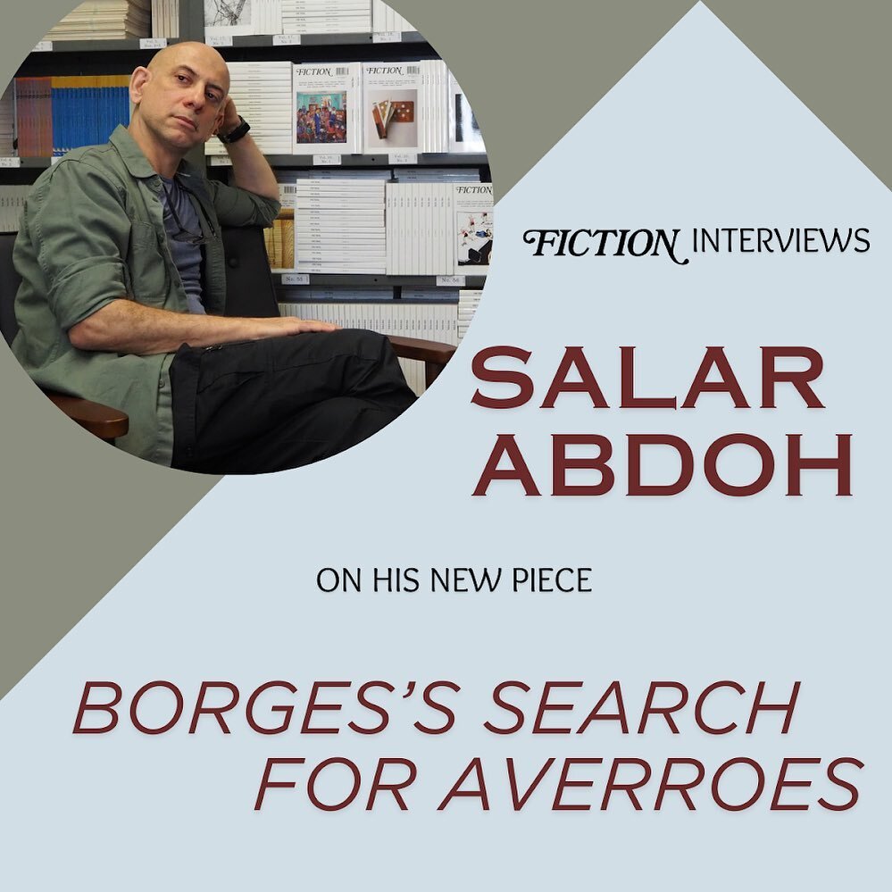 Come watch a new interview with Salar Abdoh as he discusses his piece &ldquo;Borges&rsquo;s Search for Averroes.&rdquo; Link in bio. 

Abdoh&rsquo;s new book &ldquo;A Nearby Country Called Love&rdquo; is now available for preorder!