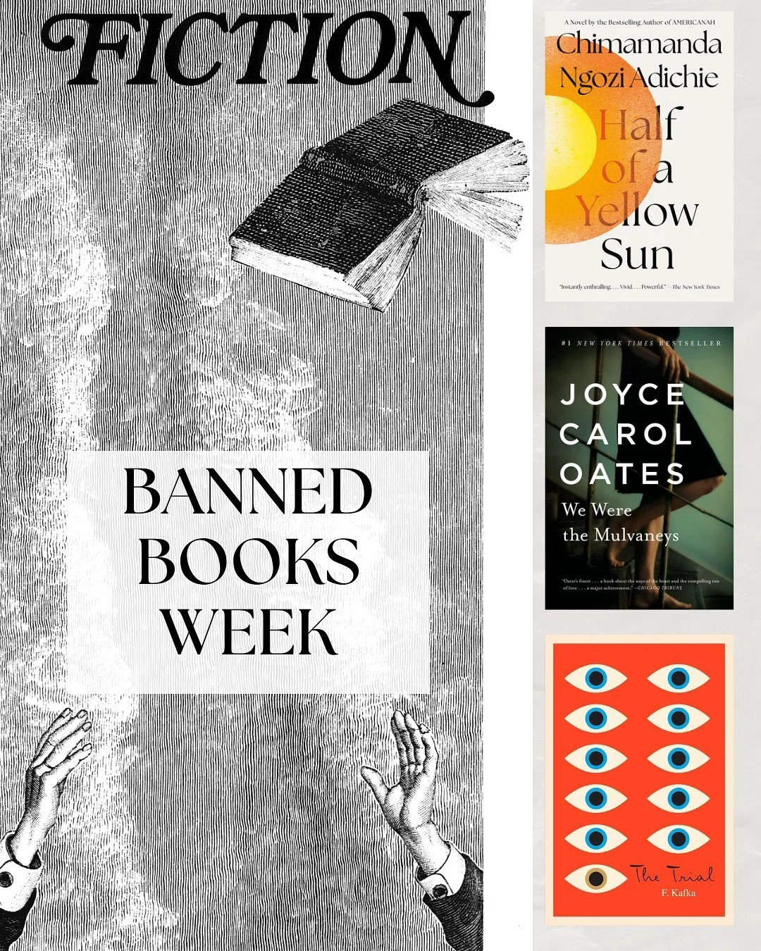 Here at Fiction Magazine we read BANNED books!

#bannedbooksweek #litmag #books #joycecaroloates #kafka #chimamandangoziadichie #literature