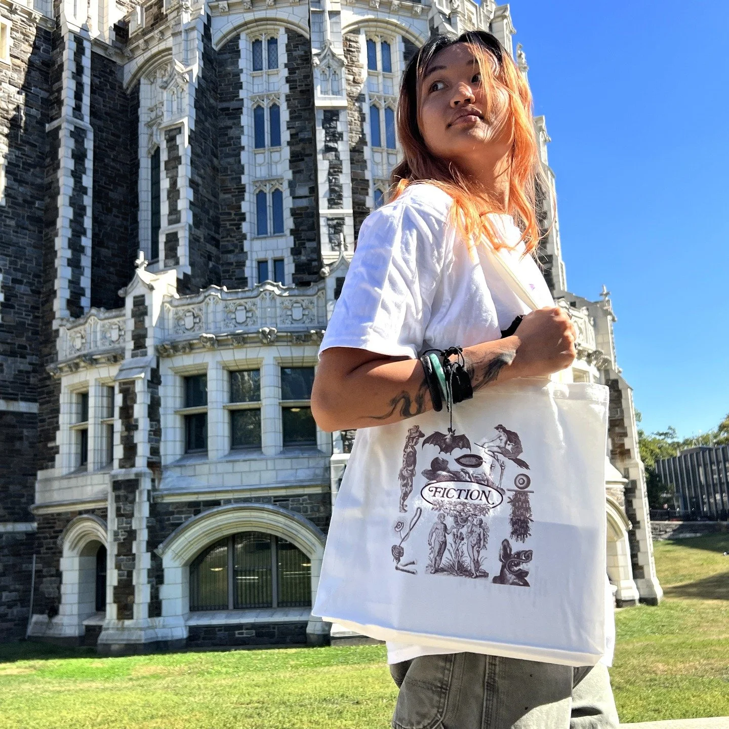 Support independent publishing by picking up our new Spooky FICTION Tote. Perfect for #Halloween or just carrying the latest issues of your favorite #litmags, this 13.4&quot; x 13.4&quot; cotton tote features collage art from past issues of FICTION. 