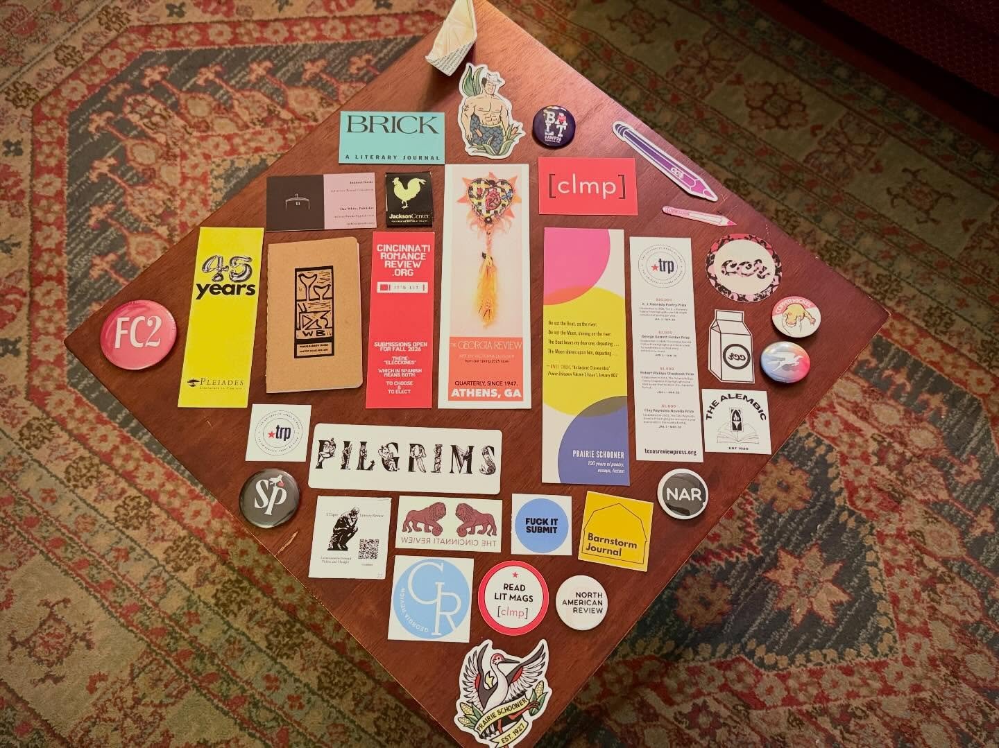 Our AWP haul. We absolutely loved connecting with other magazines, other lovers of Fiction. This is only the tip of the iceberg, so to speak. 
-
We loved the offsite readings hosted by @gulfcoastjournal @bennreview @coppernickeljournal @prairie_schoo