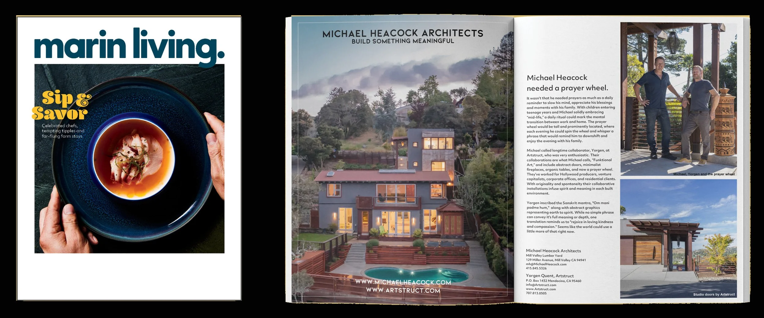Marin Magazine Michael Heacock Prayer Wheel article